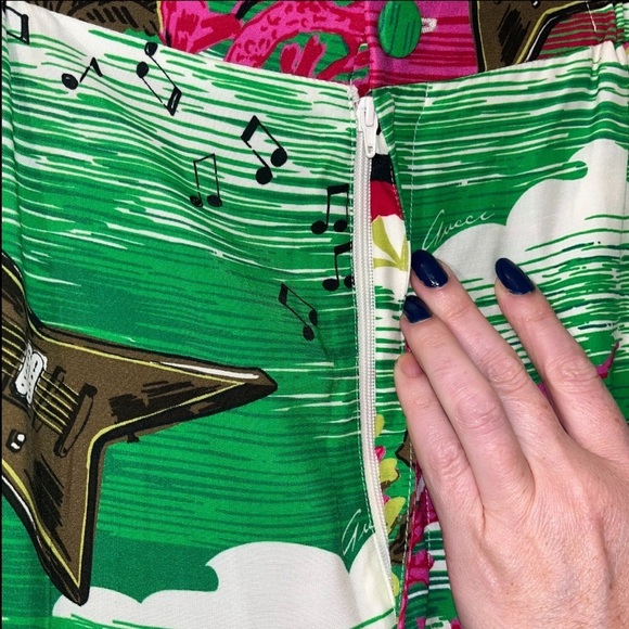 GUCCI Bermuda Shorts Green Pink White US 4 EU 40 Beach Surf Guitar NWT New - Picture 11 of 16